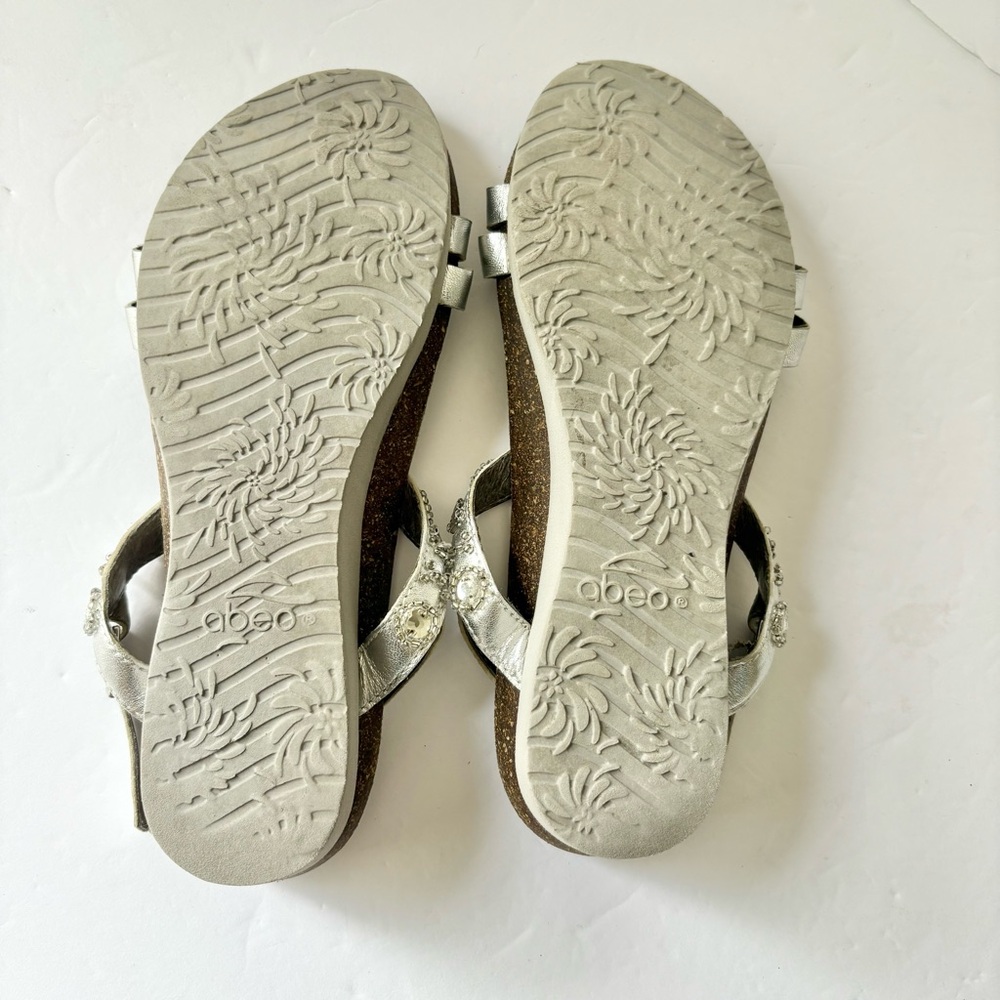 Abeo Silver Gemstone Studded Sandals - Picture 7 of 9